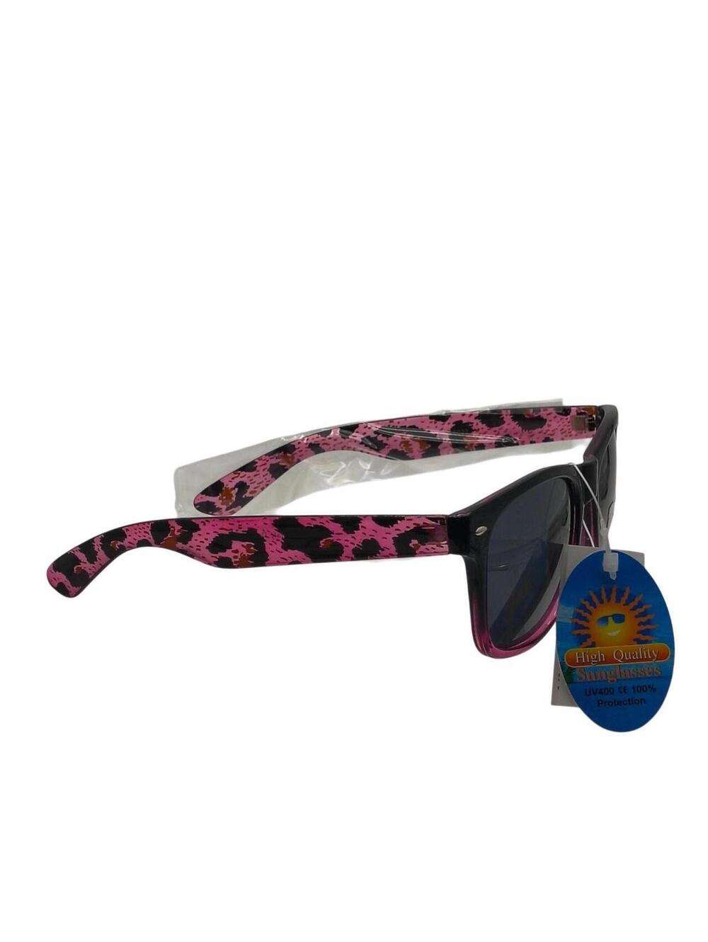 613 Pink leopard print sunglasses with black accents